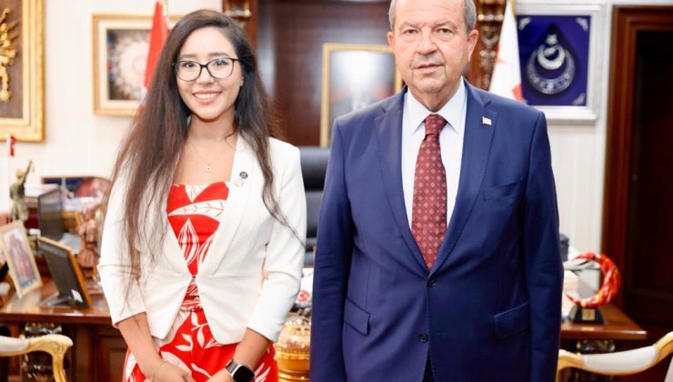 Cumhurbaşkanı Ersin Tatar, FIP Genç Eczacılar Birliği Başkanı Safiye Çağansel’i kabul etti
