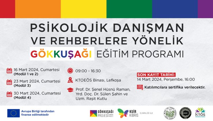 “Psikolojik Danışman ve Rehberlere Yönelik Gökkuşağı Eğitim Programı”  pilot eğitim serisi düzenleniyor