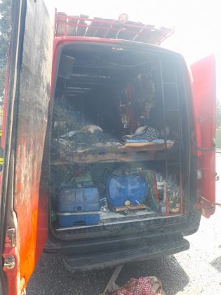 Boğazköy’de karavan olarak kullanılan van araçta yangın