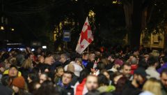 Gürcistan’da, “yabancı etkinin şeffaflığı” yasa tasarısı karşıtı gösteriler sürüyor