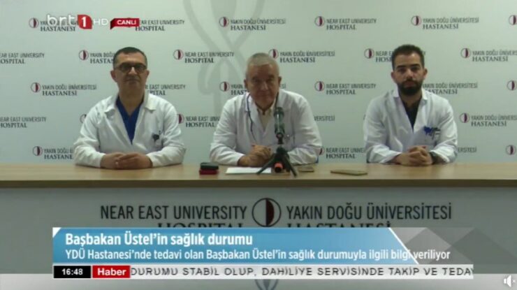 Karın ağrısı şikayetiyle YDÜ Hastanesi’ne yatırılan Başbakan Ünal Üstel’in sağlığı İyi