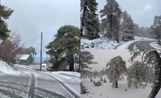 Trodos’a ilk kar düştü